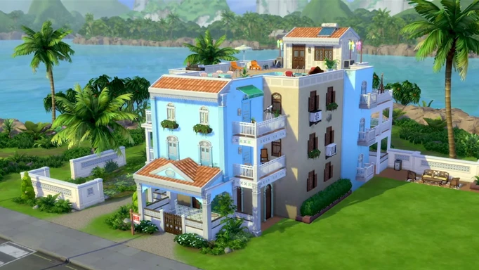 A building in The Sims 4