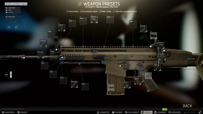 Изображение экрана осмотра FN SCAR-H в Escape From Tarkov