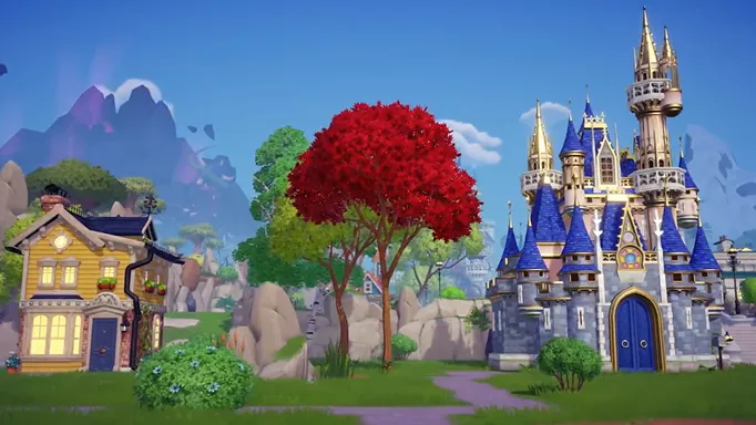 Screenshot showing multiple player homes in Disney Dreamlight Valley