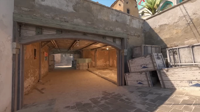 Image of CT spawn on Dust II in Counter-Strike 2
