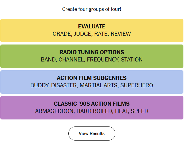 Connections Answers 14th November 2025
