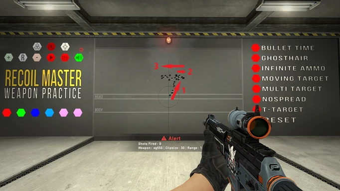 Image of the SG 553 spray pattern in CS:GO