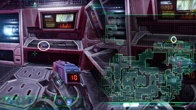 System Shock: Where to get the Medical Armory code