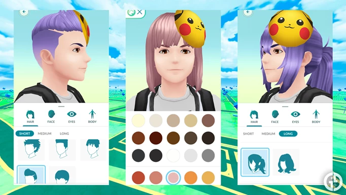 Hairstyles in Pokemon GO's avatar update