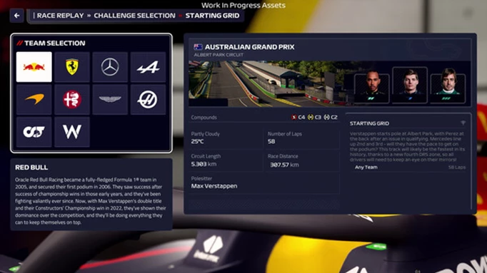 Choosing a team in F1 Manager 2023