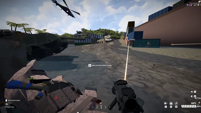 BattleBit Remastered gameplay showing a player being dragged