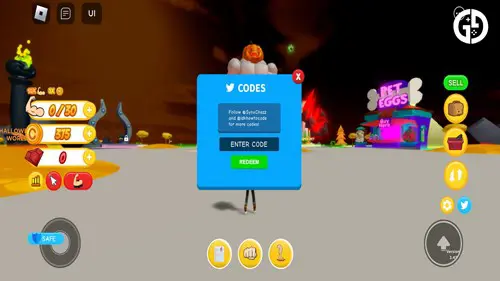 Get Huge Simulator code redeem screen