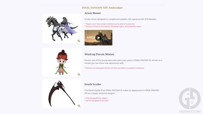 Image of the Endwalker Collector's Edition content in FFXIV