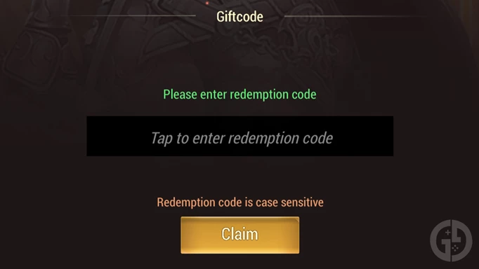 The code redemption page in Demon Hunter Rebirth