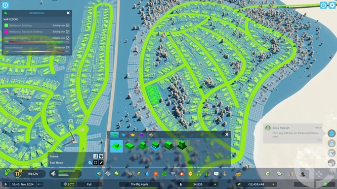 Image of residential zoning in Cities Skylines 2, which is one of the ways that you can fix the 'not enough customers' issue