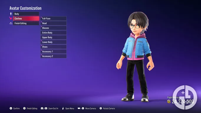 the avatar customisation menu in Tekken 8