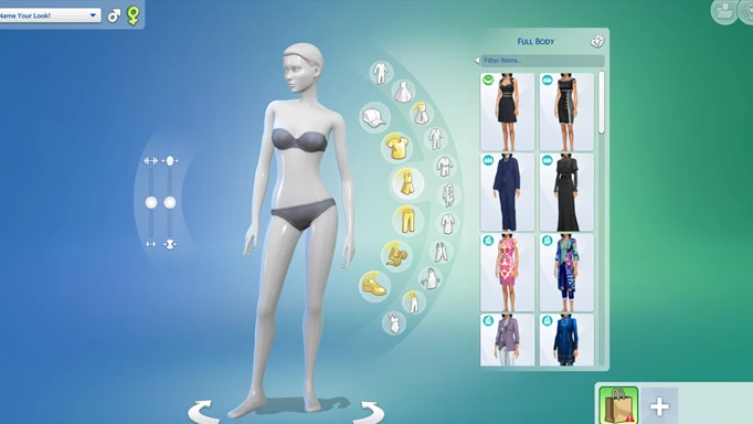 Screenshot showing a fashion look being made