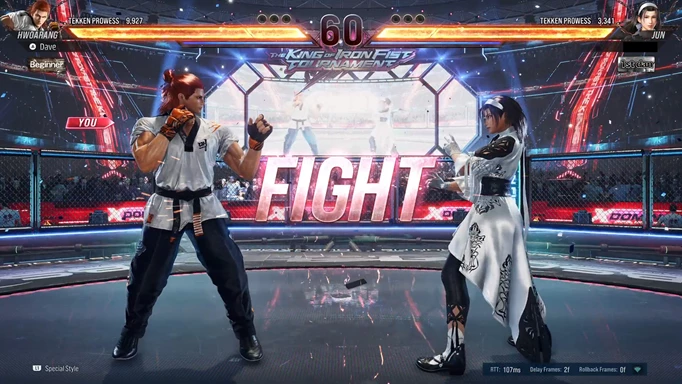 Hwoarang and Jun about to fight in Tekken 8