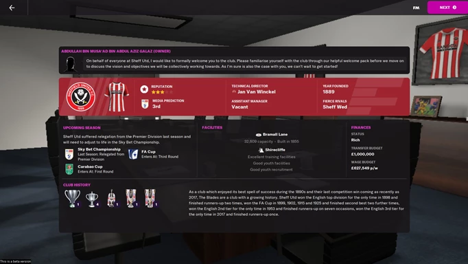 FM22 best teams to manage: Sheffield United