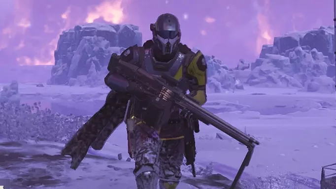 Helldivers 2 player holding LMG