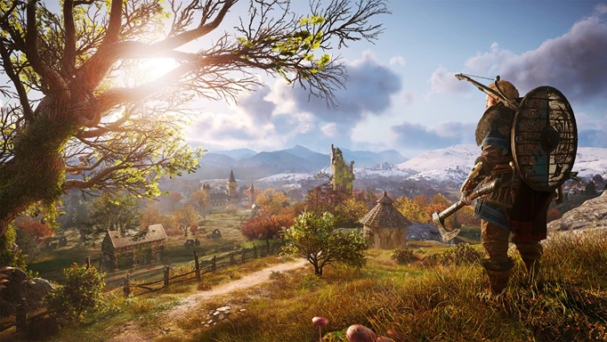 Eivor looking across a field in Assassin's Creed Valhalla