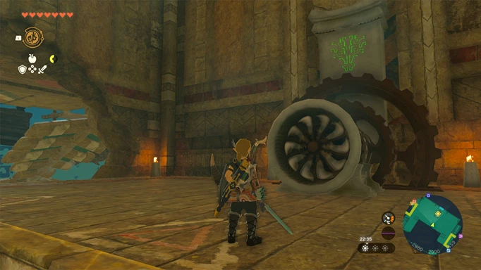 Screenshot showing how to complete the third lock in the Wind Temple in Zelda: Tears of the Kingdom