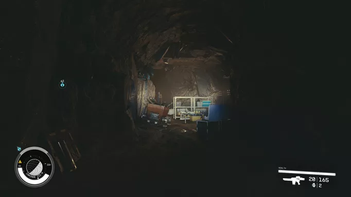 Using a flashlight in a cave in Starfield