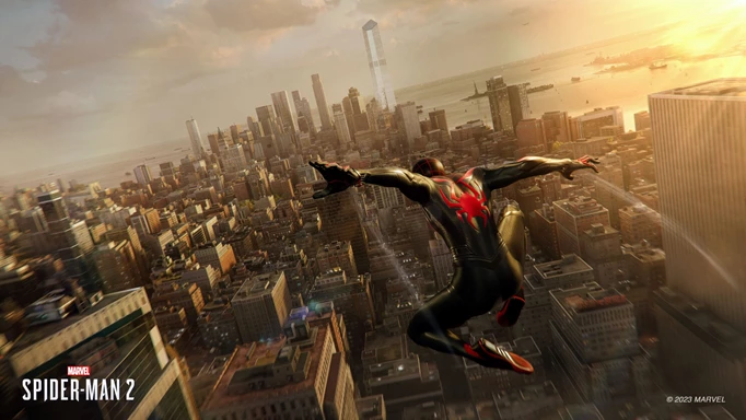 Spider-Man NYC web slinging