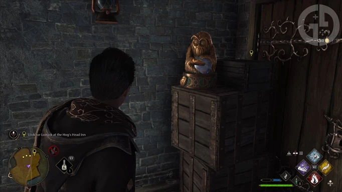 The Demiguise statue location in Hog's Head in Hogwarts Legacy