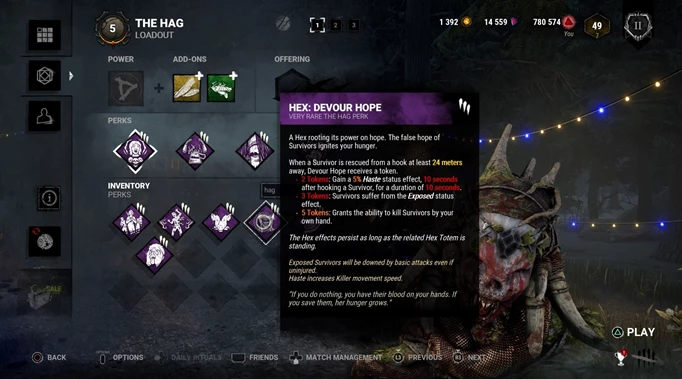 Hex: Devour Hope, one of the best Killer Perks in Dead by Daylight