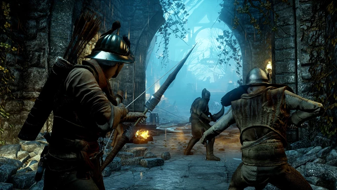 An archer and other soliders in Dragon Age Inquisition