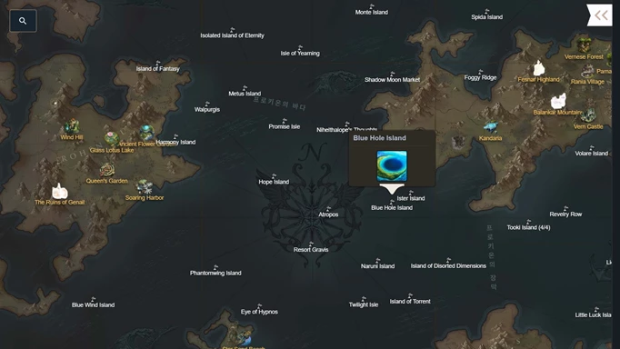 Emplacement de Lost Ark Lagoon Island