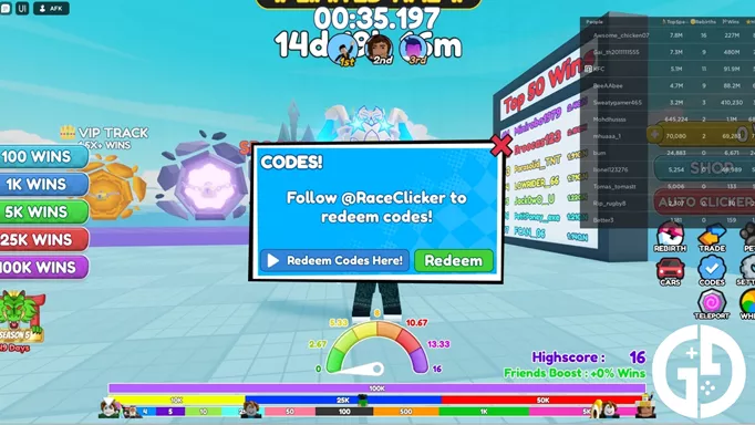 Race Clicker Codes - Roblox - December 2023 