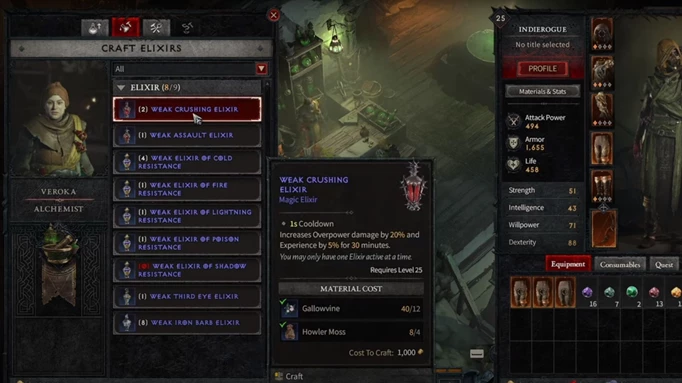 You will level up way quicker in Diablo 4 if you constantly use Elixirs.