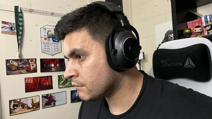 Logitech G PRO X 2 on our reviewer's head