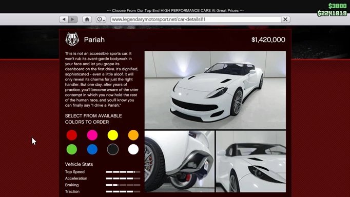 The Pariah is one of the fastest cars in GTA Online 2022.