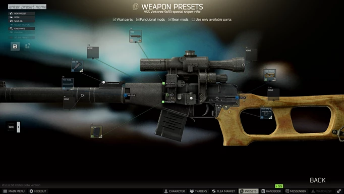 Image of the VSS inspect screen in Escape From Tarkov