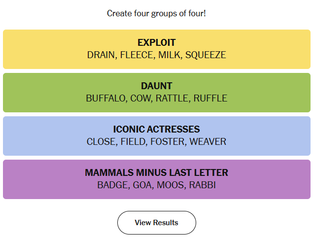 Connections Answers 26th January 2026