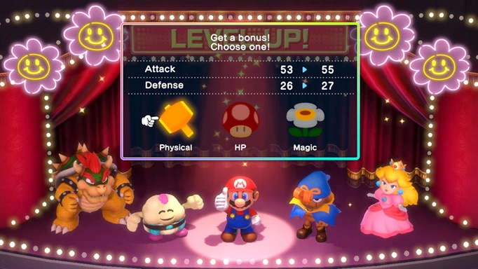 Mario's Bonus Stats screen