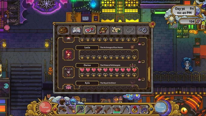 The heart meter system in Sun Haven