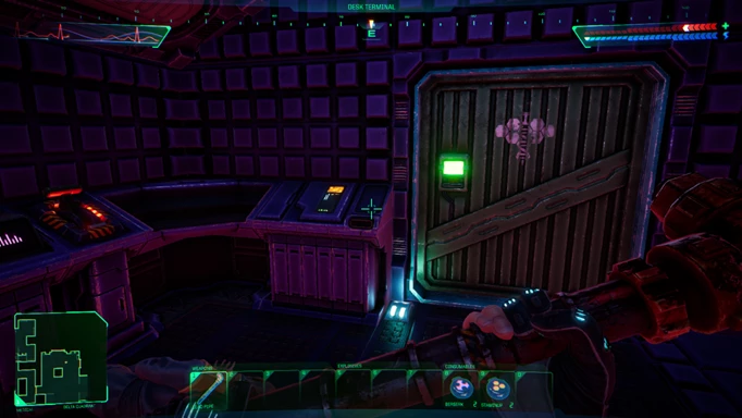 System Shock: how to get the pistol, delta quadrant