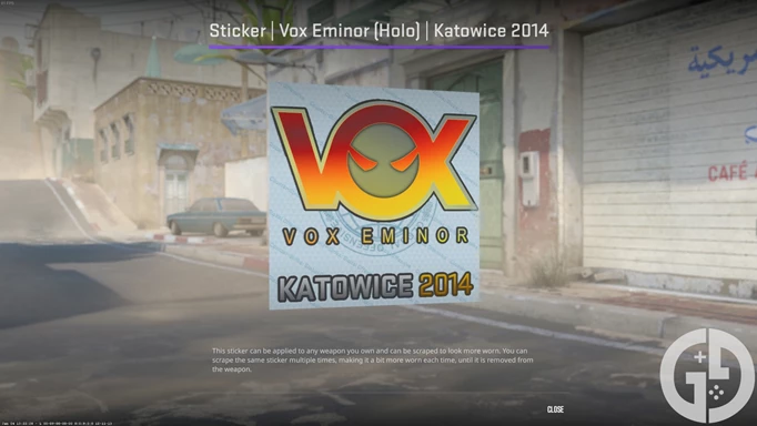 Image of the Vox Eminor holo Katowice 2014 sticker in CS2
