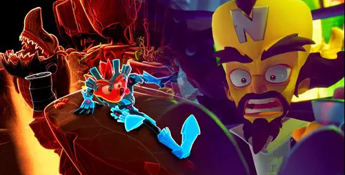 Crash Bandicoot and Neo Cortex in Crash 4: It's About Time