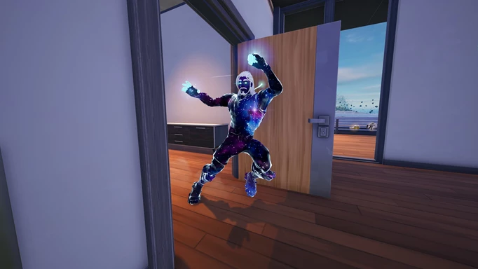Busting through a closed door in Fortnite