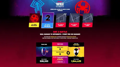Check the official Fortnite Web Battles site every day to choose a team and complete the daily task!