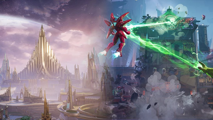 Asgard and a futuristic Japanese city, two of the playable locations in Marvel Rivals