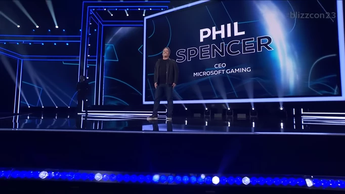 Phil Spencer on stage at Blizzcon 2023