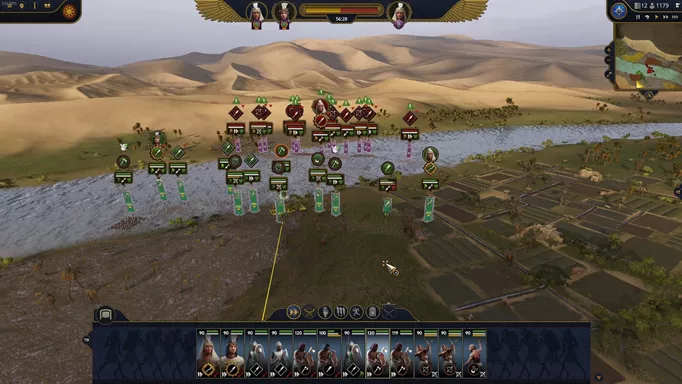 a battle by a river in Total War PHARAOH