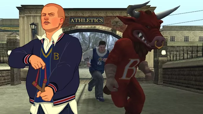 Jimmy and Bullworth mascot in Bully