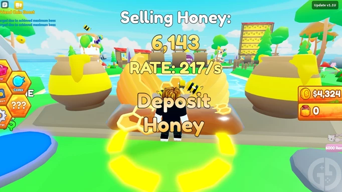 The Honey Deposit in Bee Factory for Roblox, where you can swap honey for coins