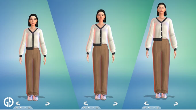 Image of the height slider mod in The Sims 4