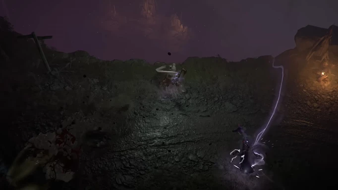 A Druid using lightning on a monster in Diablo 4 Season 2