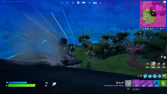 The Fortnite slide allows you to push up on enemies.