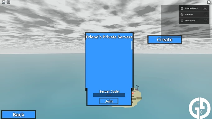 The box where players can redeem ABA private server codes.