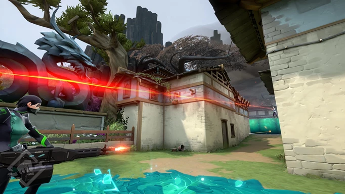 Screenshot of Viper holding a machine gun in VALORANT